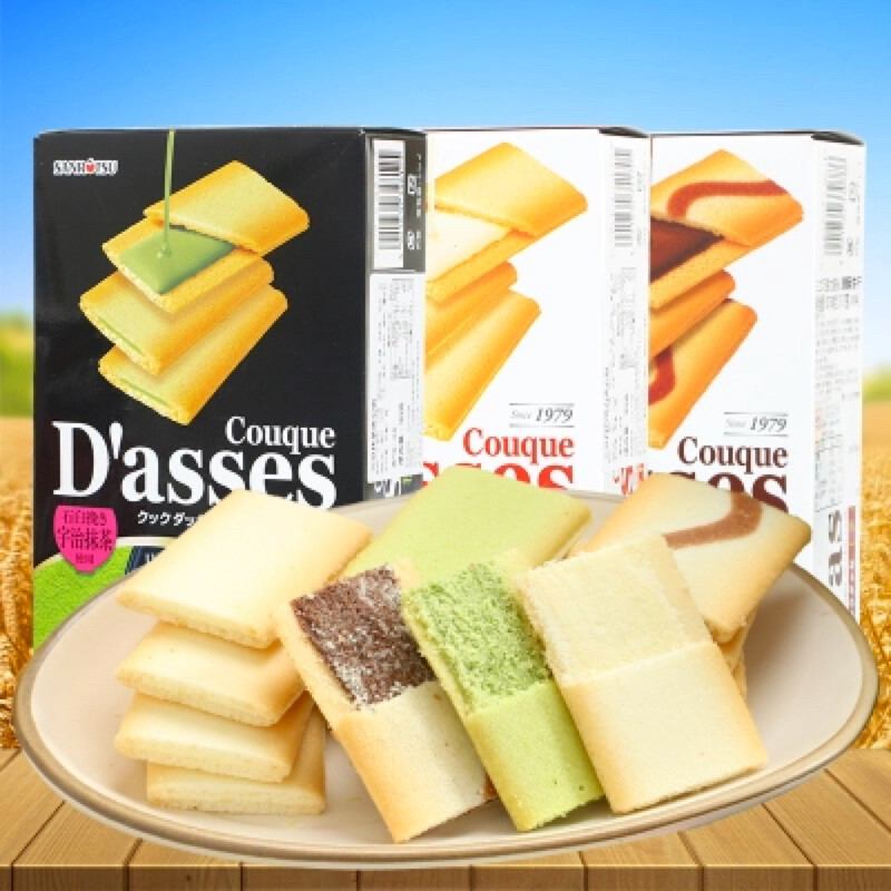 日本Dasses三立白巧克力抹茶夹心饼干3盒装 90克 36枚 巧克力3盒